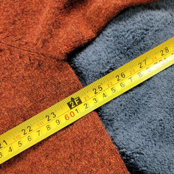 Club Room Mens XL Orange Pullover Sweater Lambs Wool Long Sleeve Warm Casual - Picture 9 of 11